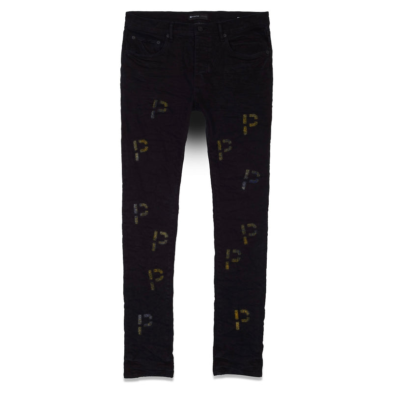 Purple Brand Black Embroidery Punch P Jeans