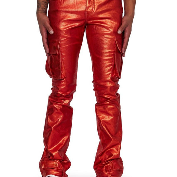 PREME Red Moto Skinny Stretch Jean - Men's Jeans in Red