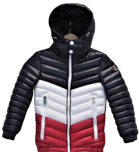 Tri Color Kids Bubble Jacket (Navy/White/Red)