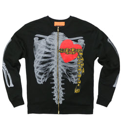 BWOOD Heart Lock Zip Up Sweater