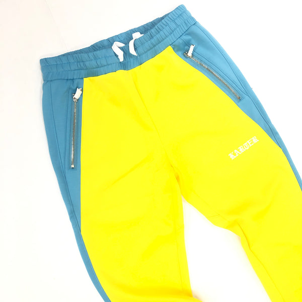 Karter Aqua/Yellow Roosevelt Track Pants