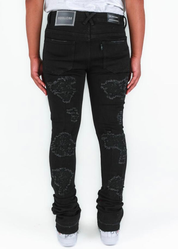 Pheelings “Seize The Day” Stacked Black Jeans