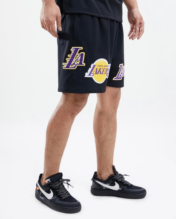 Los Angeles Lakers Black Logo Mesh Short