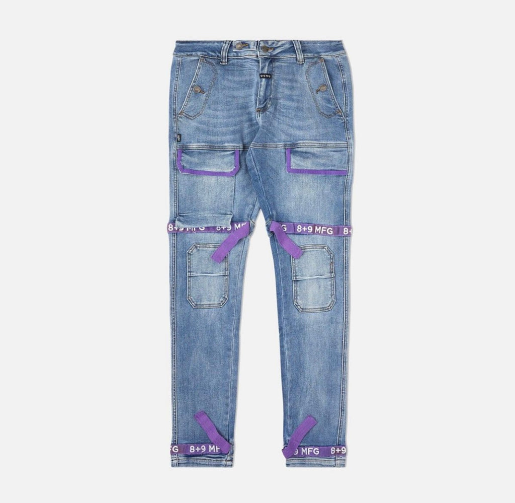 8&9 STRAPPED DENIM PANTS 【34インチ】 - デニム/ジーンズ