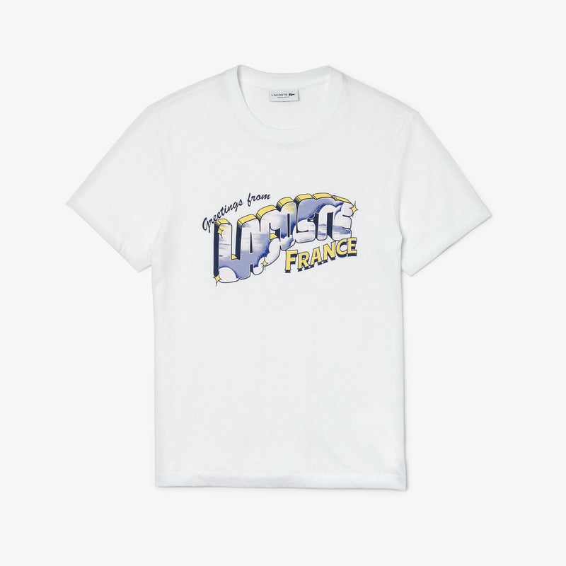 Lacoste Greet Graphic Tee (White/Blue)