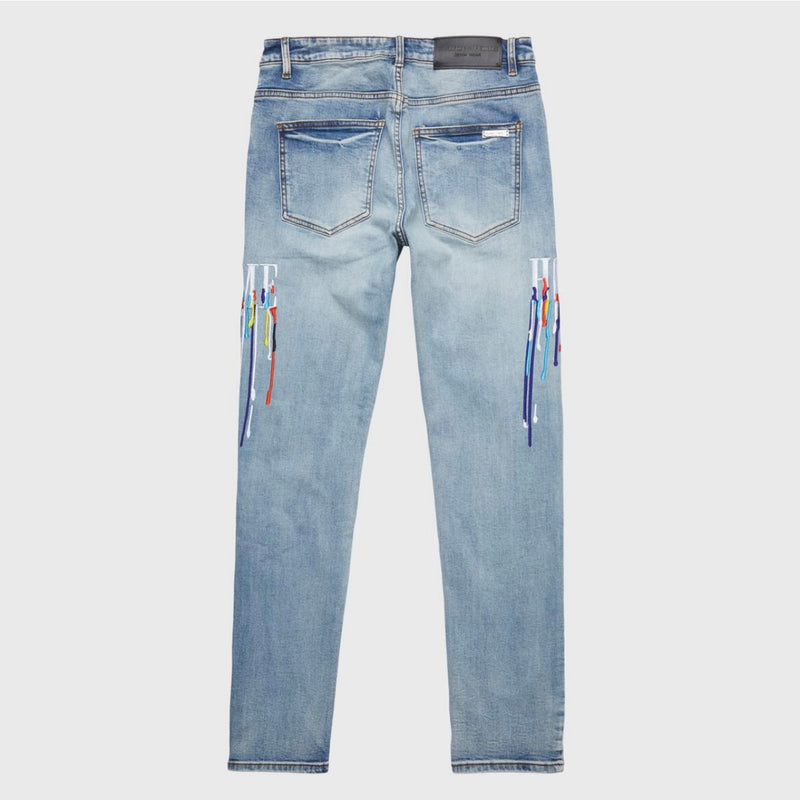 Homme Femme Letterman Drip Jeans (Blue)