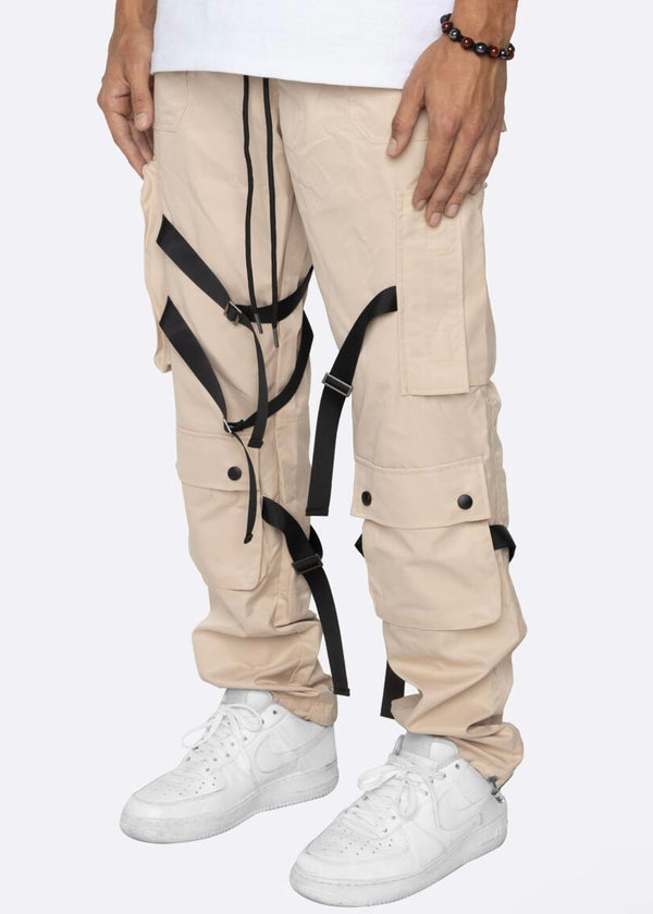 MOKEWEN Men's Big Pocket Buckle Straps Ankle Band Harem Pants with  Drawstring 28-29 Black at Amazon Men's Clothing store