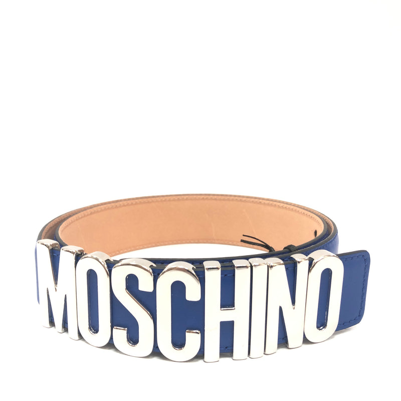 Moschino Logo Plaque White Leather Cuff Bracelet Moschino | TLC