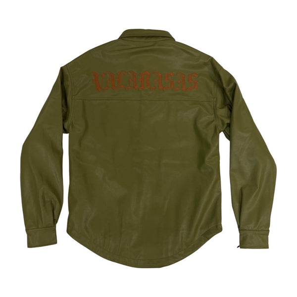 Valabasas “Solace” Olive Leather Shirt