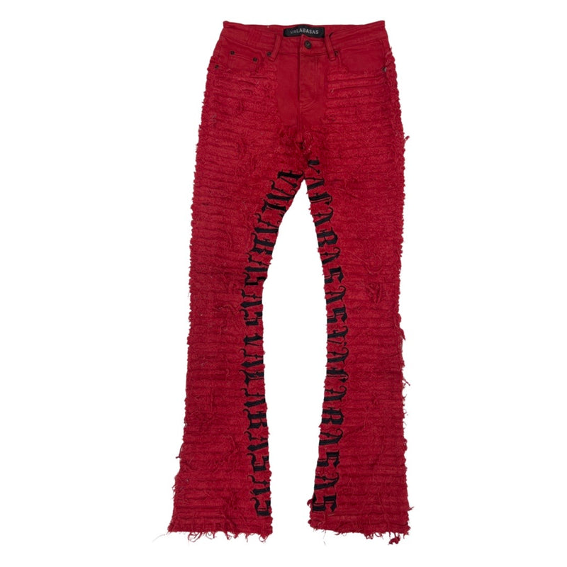Valabasas “Ironic” Red Washed Stacked Jeans