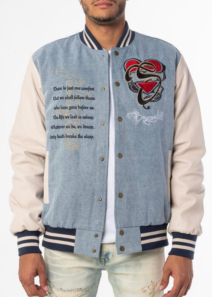 SugarHill “Plague” Denim Letterman Jacket – Era Clothing Store