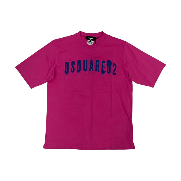 Dsquared2 Oversized Drip Logo Tee (Pink)