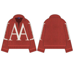 Lifted Anchors “Nautica” Knit Jacquard Sweater (Red)