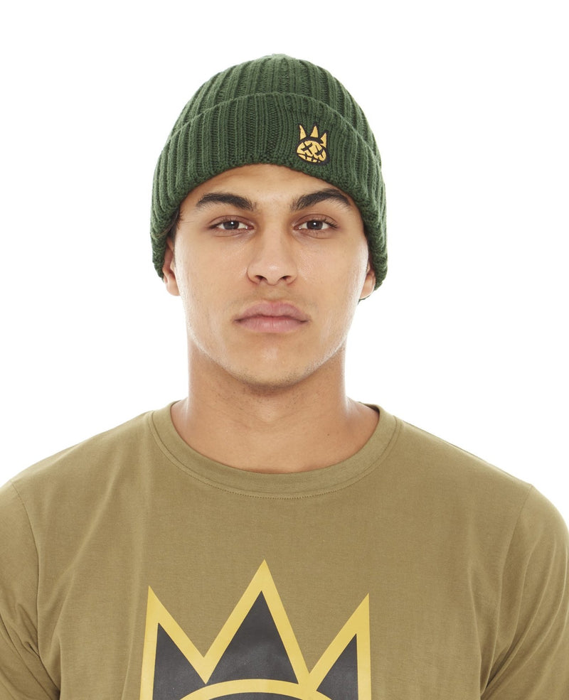Cult Shimuchan Logo Knit Hat (Green)