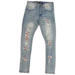 Denimicity Red Rip Jeans (DNM-101)
