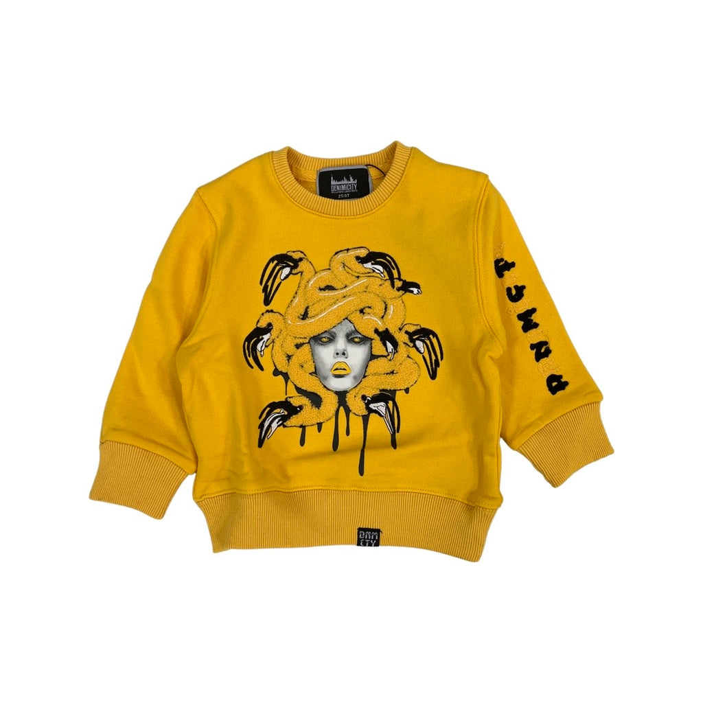 Versace Kids Yellow Monogram Jacquard Sweater Versace