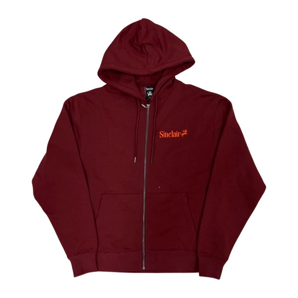 Sinclair Burgundy Zip Up Hoodie