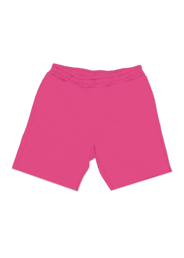 Purple Brand French Terry Wordmark Hot Pink Shorts