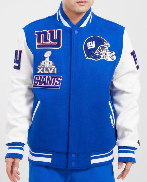 New York Giants Mash Up Varsity Jacket (Blue)