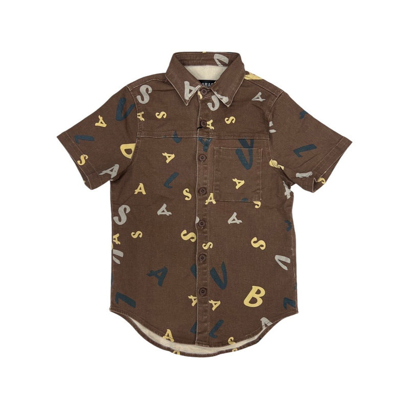 Valabasas “Puzzled” Brown Camo Woven Shirt