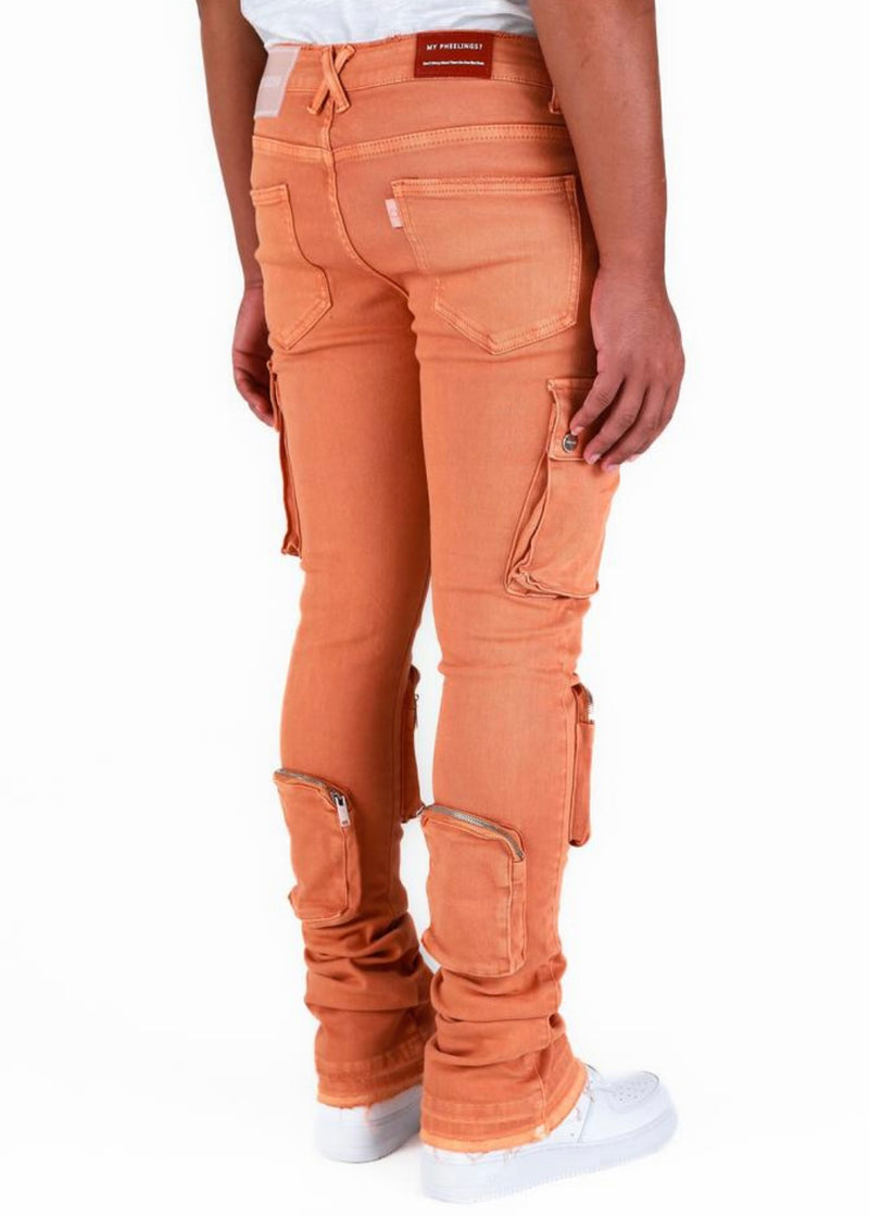 Pheelings “Never Look Back” Salmon Cargo Flare Jeans