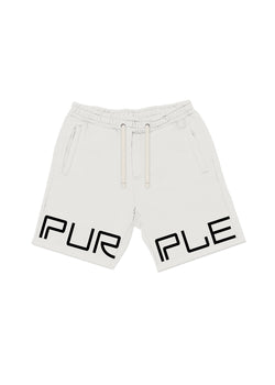 Purple Brand French Terry Wordmark Coconut Shorts