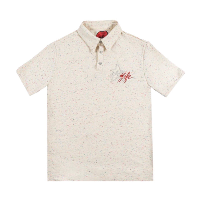 LA ROPA French Terry Polo In Fruity Cream