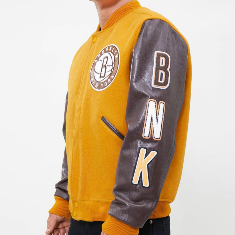 Brooklyn Nets Varsity Jacket (Brown)