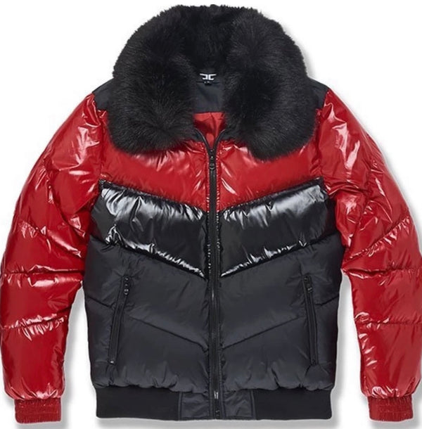Men’s Nylon Puffer Jacket (Crimson)