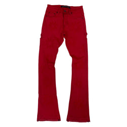 Valabasas “Art” Red Washed Stacked Jeans