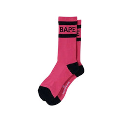 BAPE Logo Stripe Pink Socks