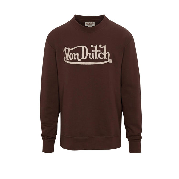 Von Dutch Brown Cream Embroidery Sweater